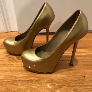 YSL Gold Tribtoo 105 heels